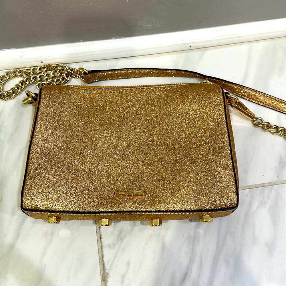 Rebecca Minkoff glittery gold crossbody bag